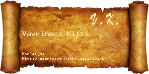 Vavrinecz Kitti névjegykártya