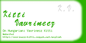 kitti vavrinecz business card